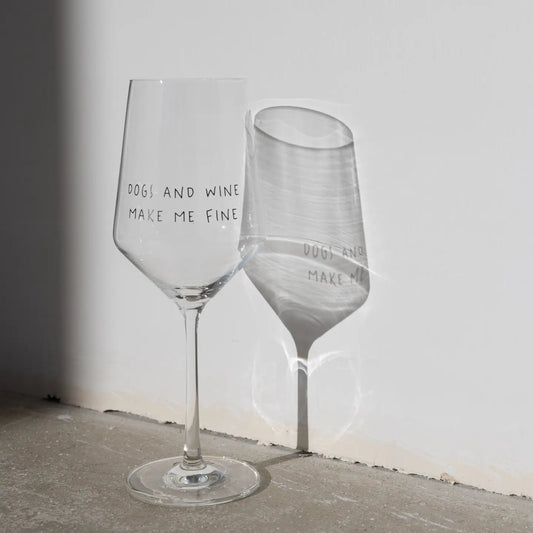 Verre à vin DOGS AND WINE MAKE ME FINE - Mac Millie Co.
