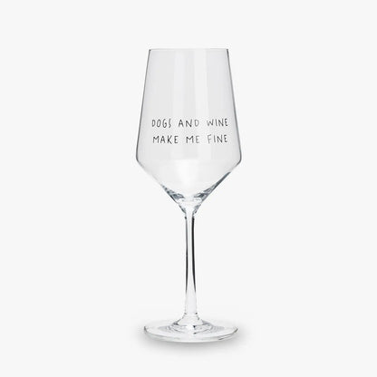 Verre à vin DOGS AND WINE MAKE ME FINE - Mac Millie Co.