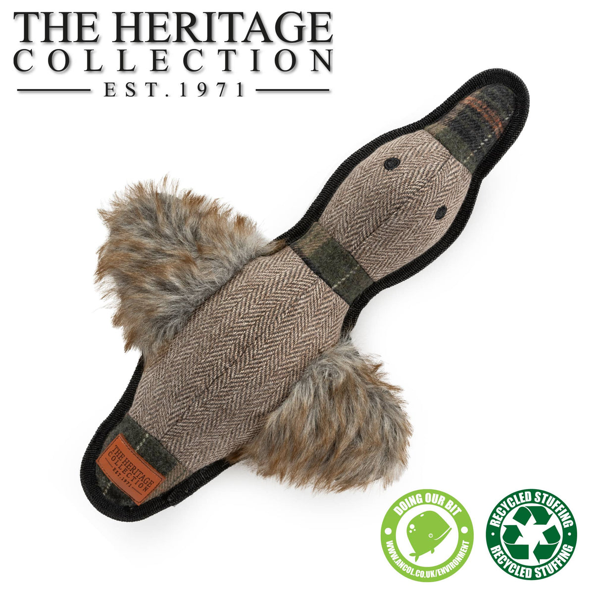 Jouet en tweed Heritage Collection pour chien: Canard en tweed