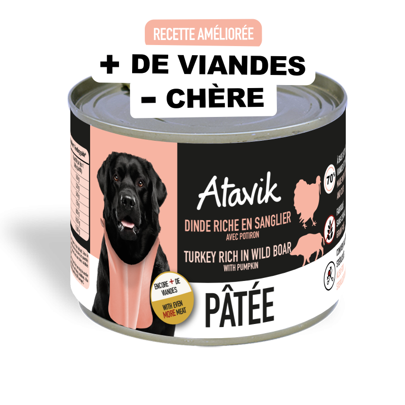 Pâtée dinde riche en sanglier - Atavik