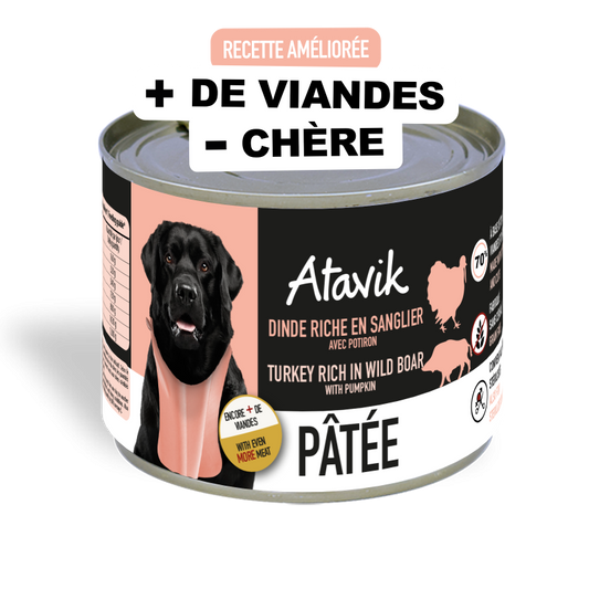 Pâtée dinde riche en sanglier - Atavik