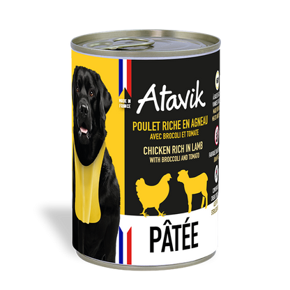 Pâtée poulet riche en agneau - Atavik